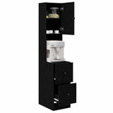 Credenza da cucina con cassetto Rovere Nero 32 x 50 x 180 cm