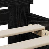 Struttura del letto Rovere Nero 75 x 190 cm Legno truciolato