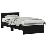 Struttura del letto Rovere Nero 75 x 190 cm Legno truciolato