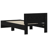 Struttura del letto Rovere Nero 75 x 190 cm Legno truciolato