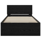 Struttura del letto Rovere Nero 75 x 190 cm Legno truciolato