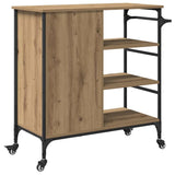 Carrello da Cucina Rovere artigianale 87,5 x 39 x 84,5 cm