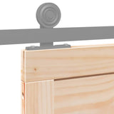 Porta del fienile Marrone 80 x 210 cm Legno di pino massello