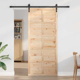 Porta del fienile Marrone 80 x 210 cm Legno di pino massello