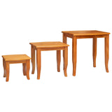 Tavolini Nesting 3 pcs Naturale Legno di Mogano Massello