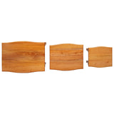 Tavolini Nesting 3 pcs Naturale Legno di Mogano Massello