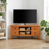 Mobile TV Naturale 100 x 40,5 x 46 cm Legno di Mogano Massello
