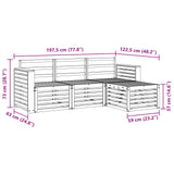 Set di divani da esterno 4 pcs Naturale