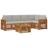 Set divano sezionale con cuscino 6 pcs Grigio Naturale e Chiaro