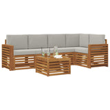 Set divano sezionale con cuscino 6 pcs Grigio Naturale e Chiaro