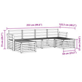 Set divani 6 pcs Naturale Legno di Acacia Massello