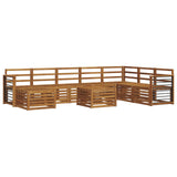 Set divano sezionale 9 pcs Naturale Legno di Acacia Massello