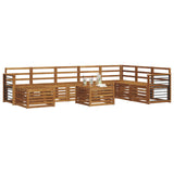 Set divano sezionale 9 pcs Naturale Legno di Acacia Massello