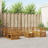 Set divani 10 pcs Naturale Legno di Acacia Massello