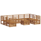 Set divani 10 pcs Naturale Legno di Acacia Massello