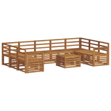 Set divani 10 pcs Naturale Legno di Acacia Massello