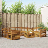 Set divani 10 pcs Naturale Legno di Acacia Massello