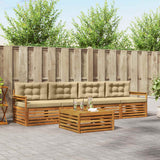 Set di divani da esterno con cuscino 5 pcs Naturale e Beige