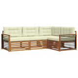 Set di divani da esterno con cuscino 4 pcs Naturale e Crema