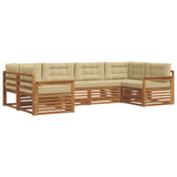 Set di divani da esterno con cuscino 6 pcs Naturale e Beige