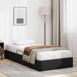 Letto con Contenitore Nero 90 x 190 cm Pelle sintetica