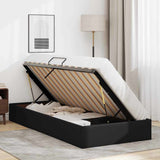 Letto con Contenitore Nero 90 x 190 cm Pelle sintetica