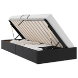 Letto con Contenitore Nero 90 x 190 cm Pelle sintetica