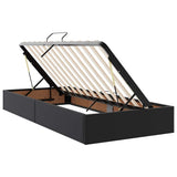 Letto con Contenitore Nero 90 x 190 cm Pelle sintetica