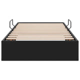 Letto con Contenitore Nero 90 x 190 cm Pelle sintetica