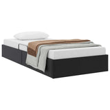 Letto con Contenitore Nero 90 x 190 cm Pelle sintetica