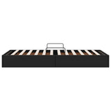 Letto con Contenitore Nero 90 x 190 cm Pelle sintetica