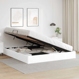 Letto con Contenitore Bianco Puro 183 x 213 cm Pelle sintetica