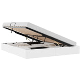 Letto con Contenitore Bianco Puro 183 x 213 cm Pelle sintetica