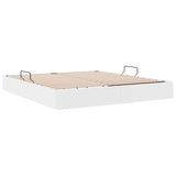 Letto con Contenitore Bianco Puro 183 x 213 cm Pelle sintetica