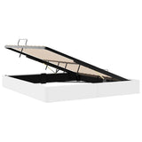 Letto con Contenitore Bianco Puro 183 x 213 cm Pelle sintetica