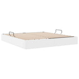 Letto con Contenitore Bianco Puro 183 x 213 cm Pelle sintetica