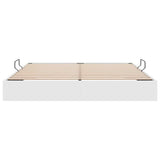 Letto con Contenitore Bianco Puro 183 x 213 cm Pelle sintetica