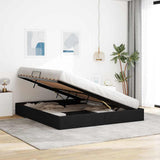 Letto con Contenitore Nero 180 x 200 cm Tessuto