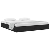 Letto con Contenitore Nero 180 x 200 cm Tessuto