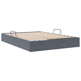 Letto con Contenitore Grigio scuro 153 x 203 cm Velluto