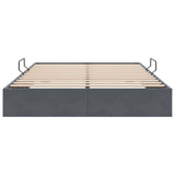 Letto con Contenitore Grigio scuro 153 x 203 cm Velluto