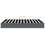 Letto con Contenitore Grigio scuro 153 x 203 cm Velluto