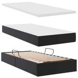 Letto con contenitore e materasso Nero 90 x 190 cm