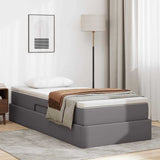 Letto con contenitore e materasso Grigio 90 x 190 cm