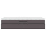 Letto con contenitore e materasso Grigio 90 x 190 cm