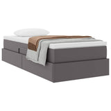 Letto con contenitore e materasso Grigio 90 x 200 cm