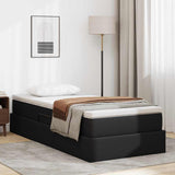 Letto con contenitore e materasso Nero 100 x 200 cm