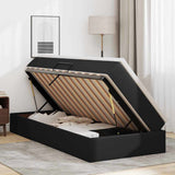Letto con contenitore e materasso Nero 100 x 200 cm