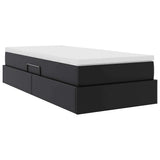 Letto con contenitore e materasso Nero 100 x 200 cm