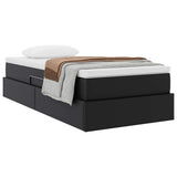 Letto con contenitore e materasso Nero 100 x 200 cm